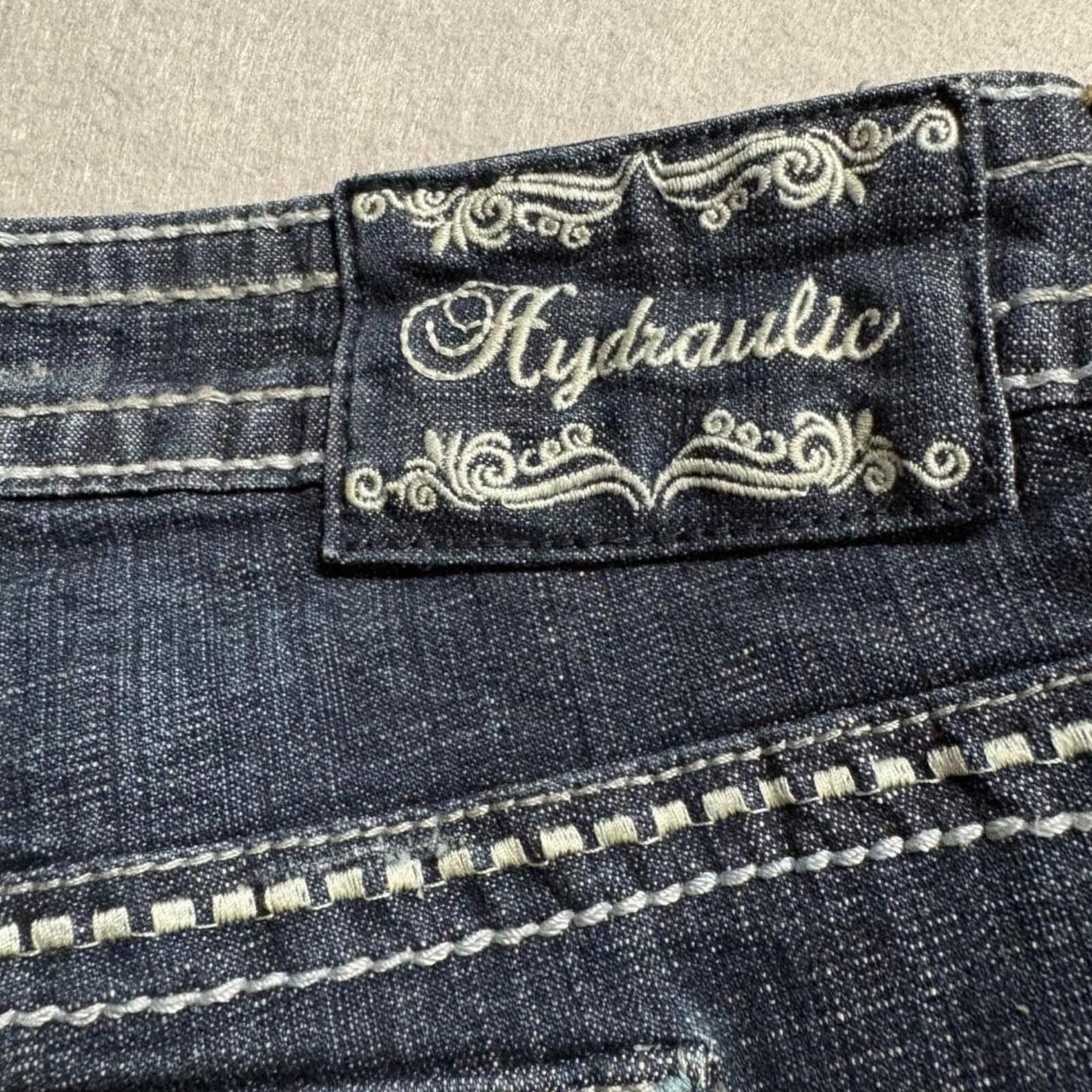 Hydraulic Gramercy Slim Bootcut Jeans Womens 20 Blue Denim Thick Stitch Stretch