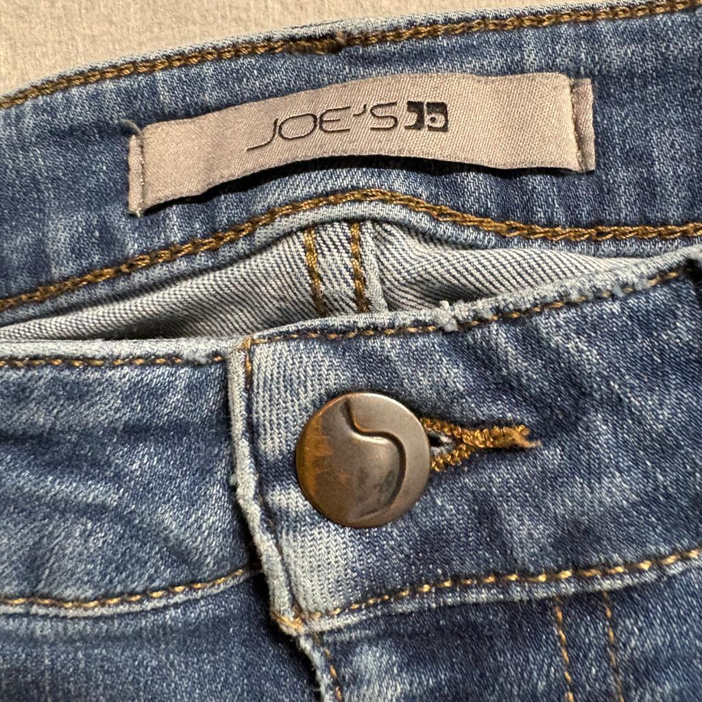 Joe's Jeans Womens 28 Blue Distressed Step Hem Skinny Denim Stretch Pants