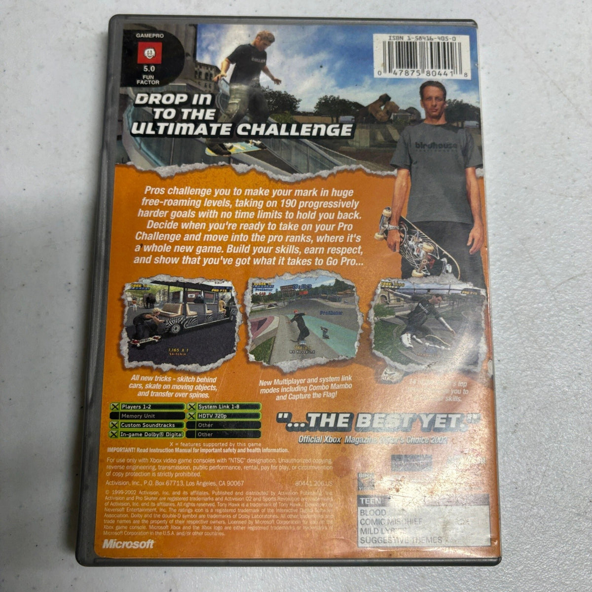 Tony Hawks Pro Skater 4 Original Microsoft Xbox Platinum Hits CIB Complete