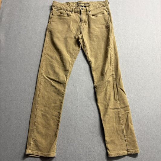 US Polo Assn Pants Mens 30x32 Tan Corduroy Stretch Slim Straight Chino Five