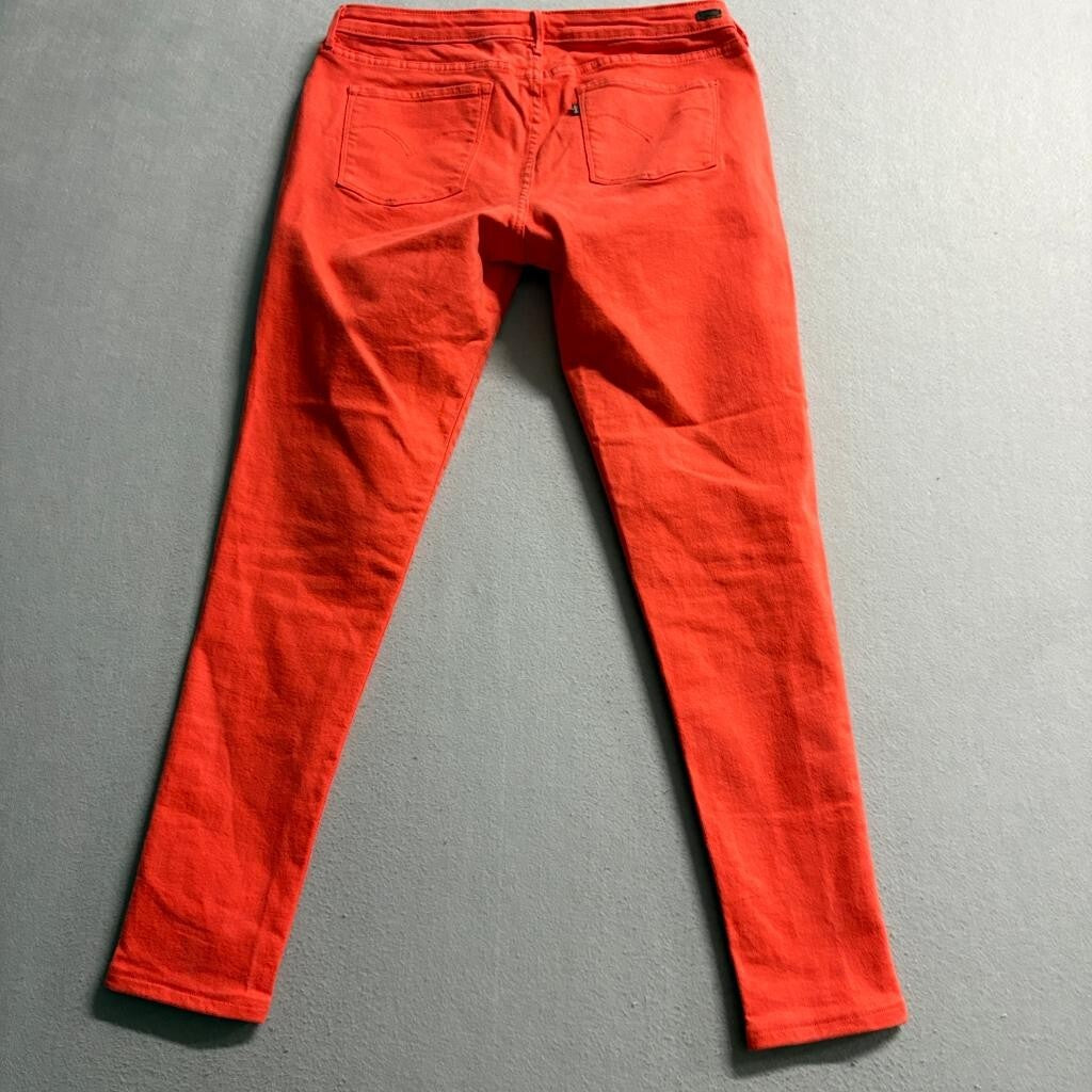 Levis 31 Legging Jeans Womens 31 Red Orange Stretch Denim Skinny Pants