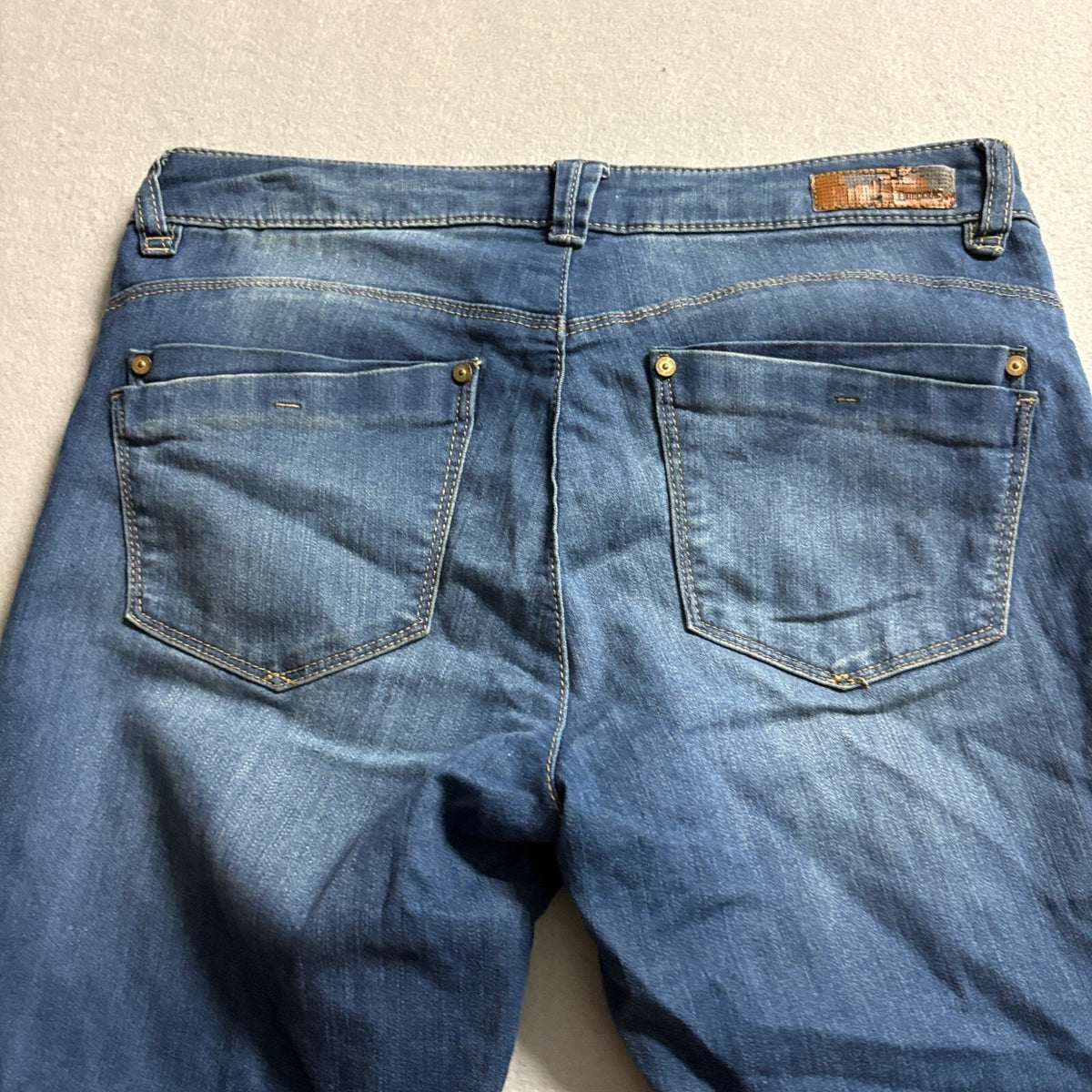 Democracy Freedom Ankle Skimmer Jeans Womens 6 Blue Denim Stretch Crop