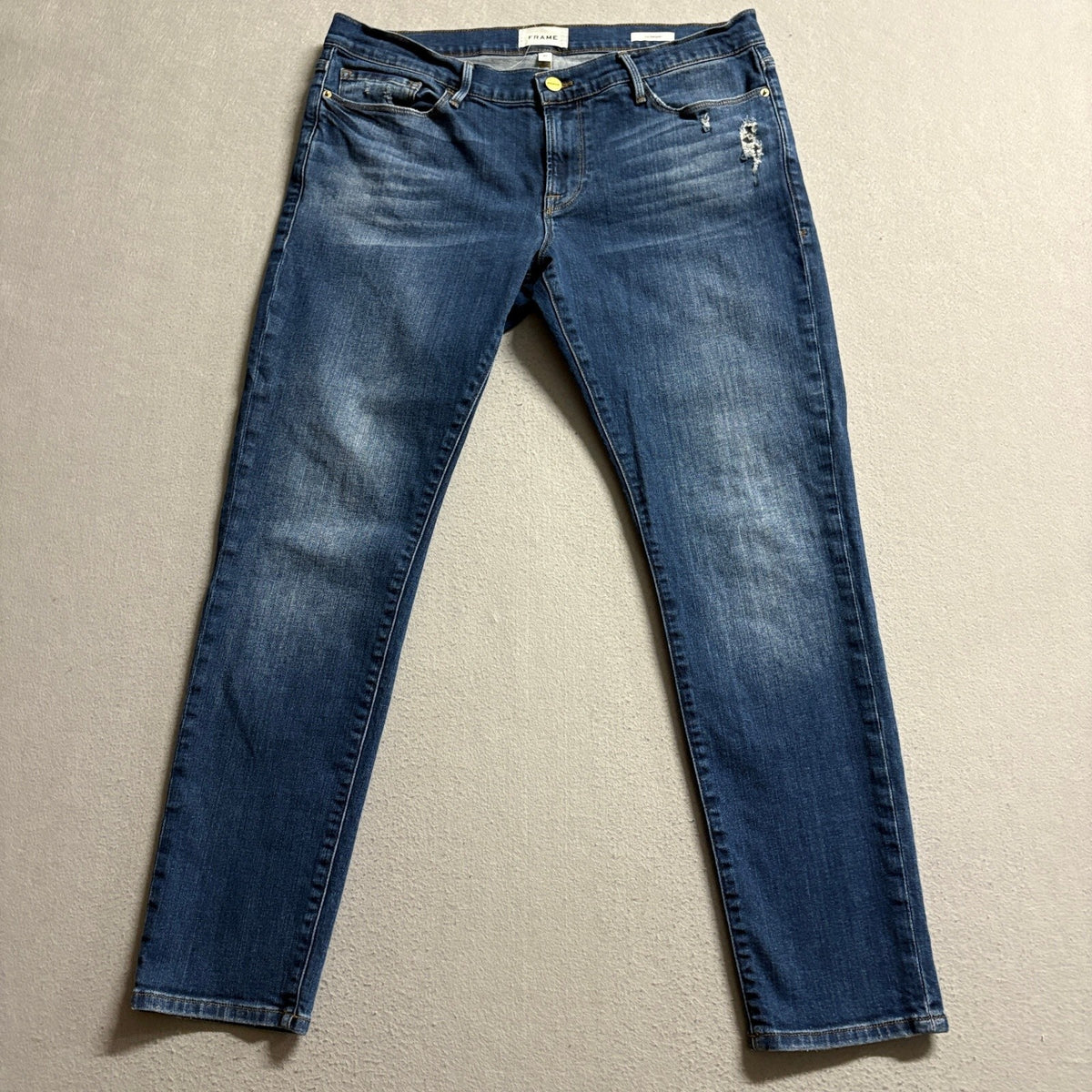 FRAME Denim Le Garcon Slim Boyfriend Jeans Size 31 Azure Medium Wash Stretch