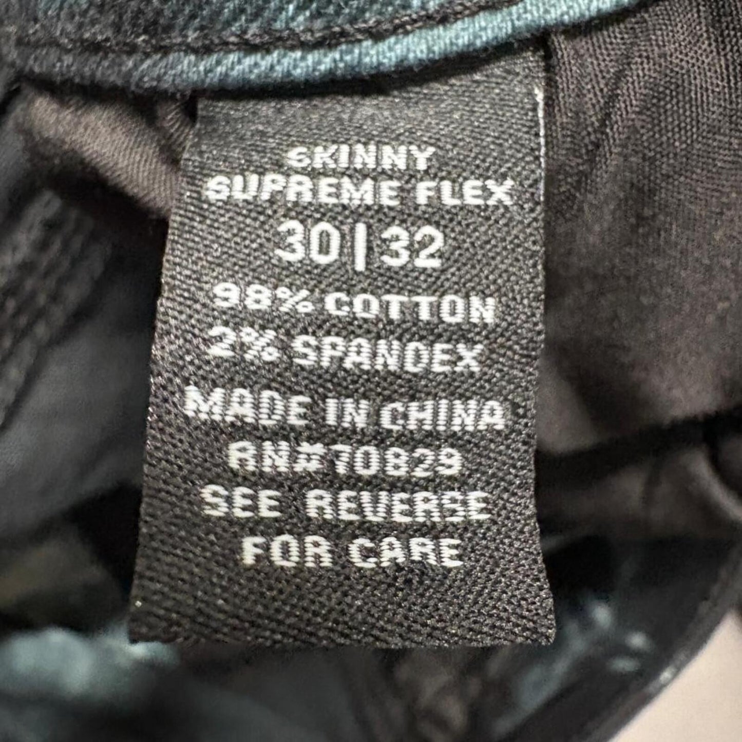 Rue21 Premium Supreme Flex Skinny Jeans Mens 30x32 Black Green Tie Dye Bleach