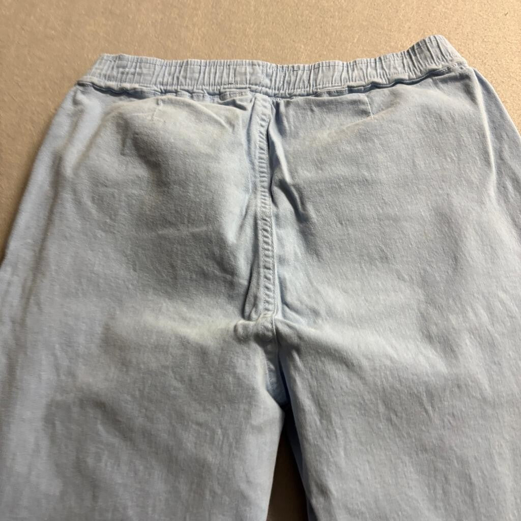 Optima Womens Blue Cotton Stretch Cargo Jogger Pants Size Large Elastic Waist