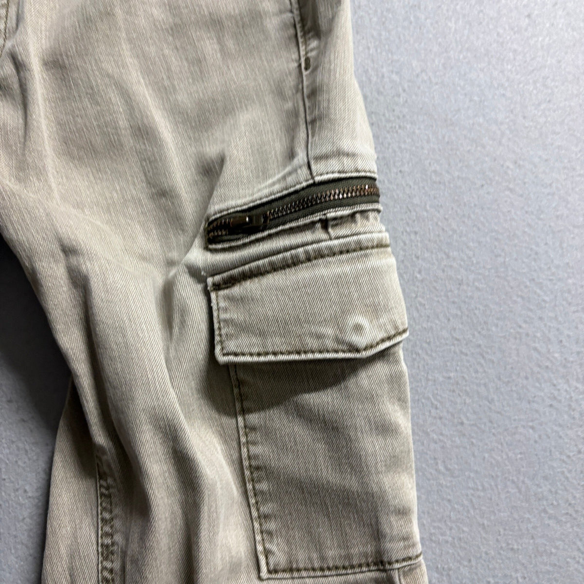 Rue21 Womens Cargo Pants Size 4 Tan Beige Stretch Skinny Leg Utility Low Rise