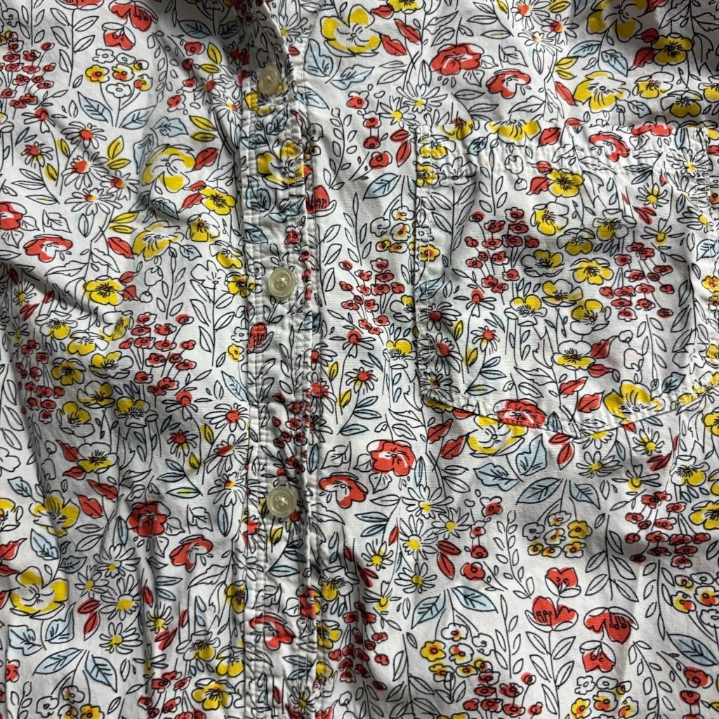 Banana Republic Soft Wash Shirt Womens Large Floral Button Up 100% Cotton