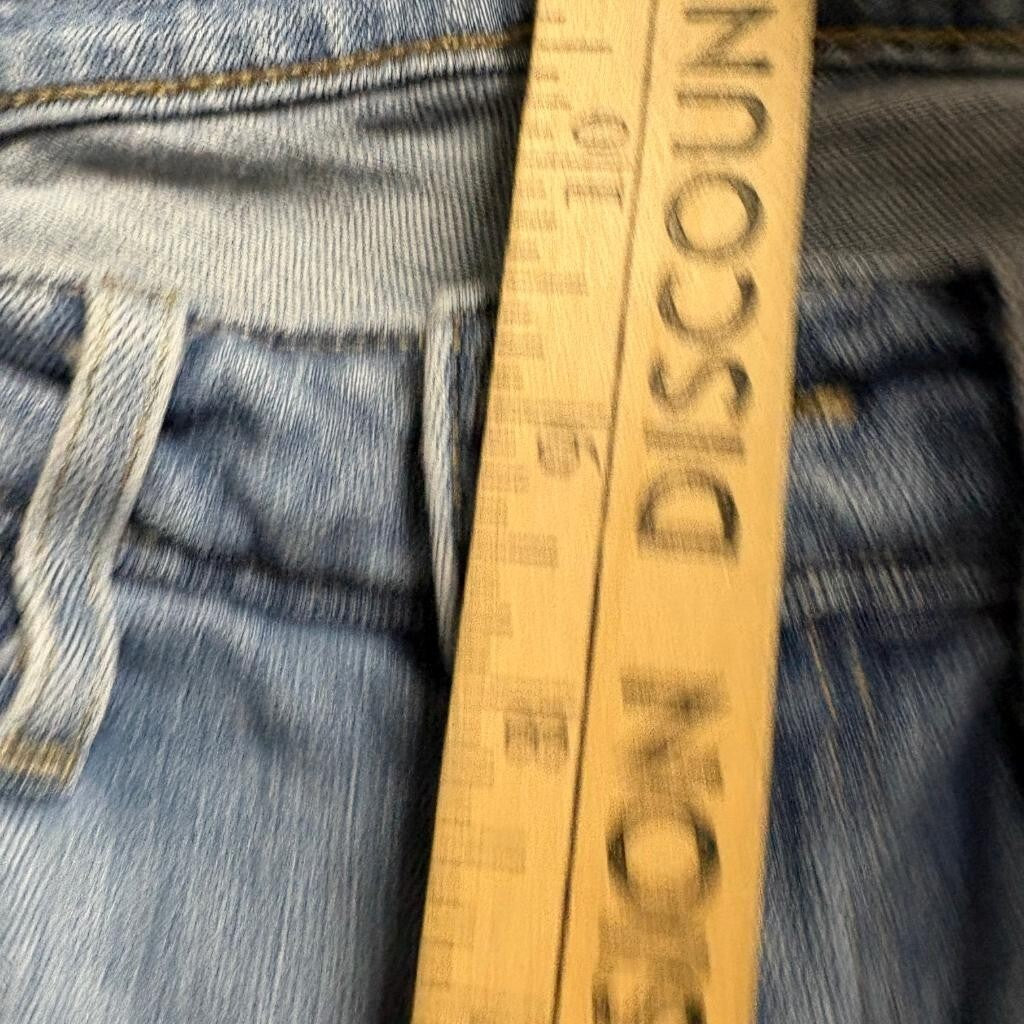 Levis 721 High Rise Skinny Jeans Womens 27 Medium Wash Blue Denim Frayed Hem