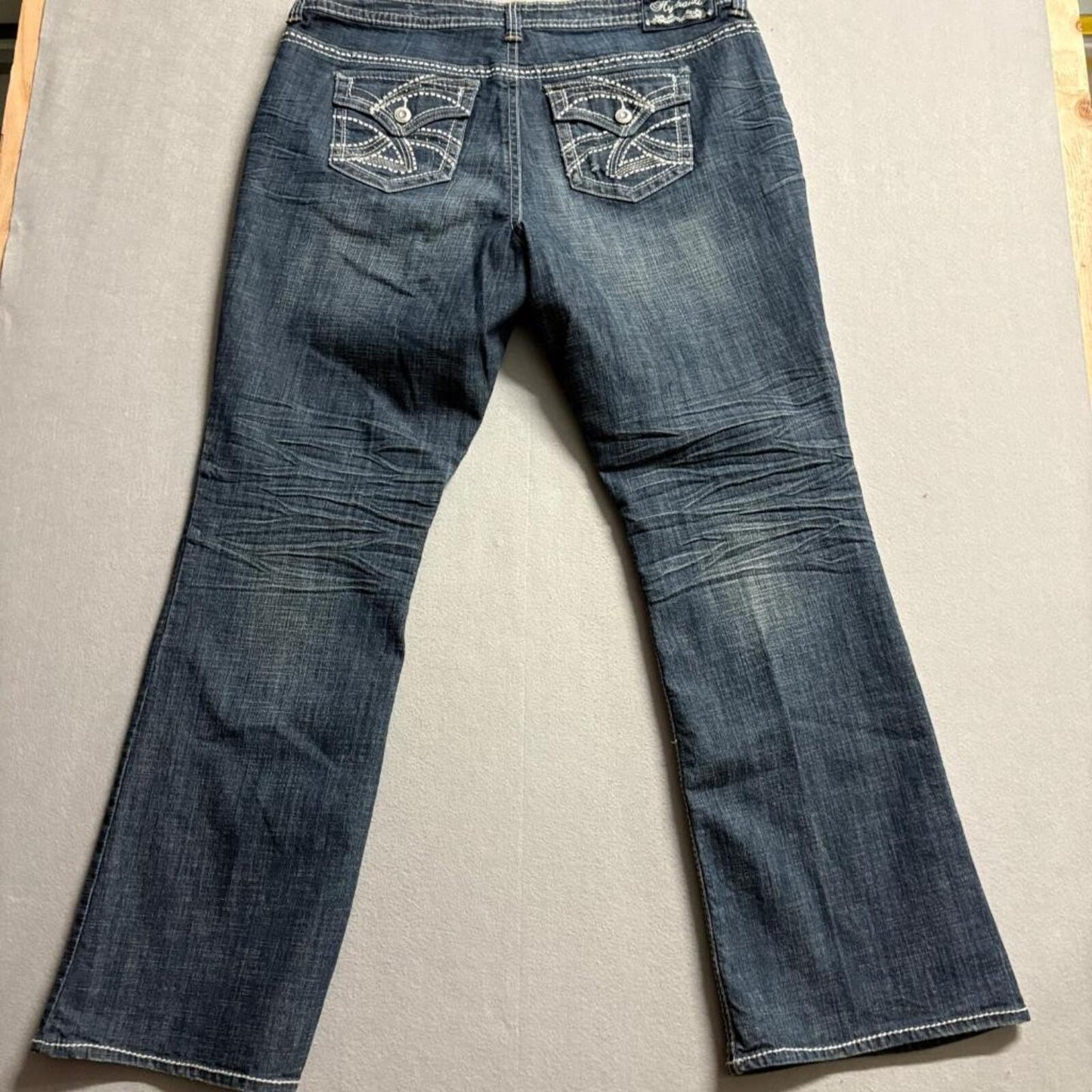Hydraulic Gramercy Slim Bootcut Jeans Womens 20 Blue Denim Thick Stitch Stretch