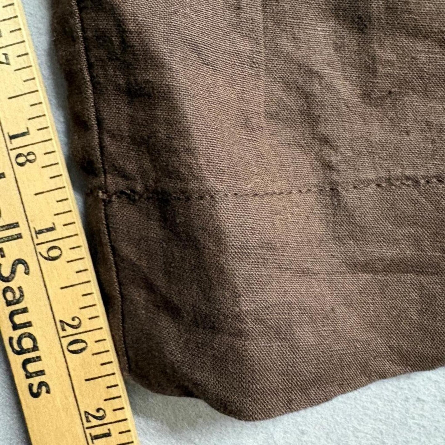 Old Navy Womens Plus 22 Brown 100% Linen Crop Pants Just Below Waist Capris