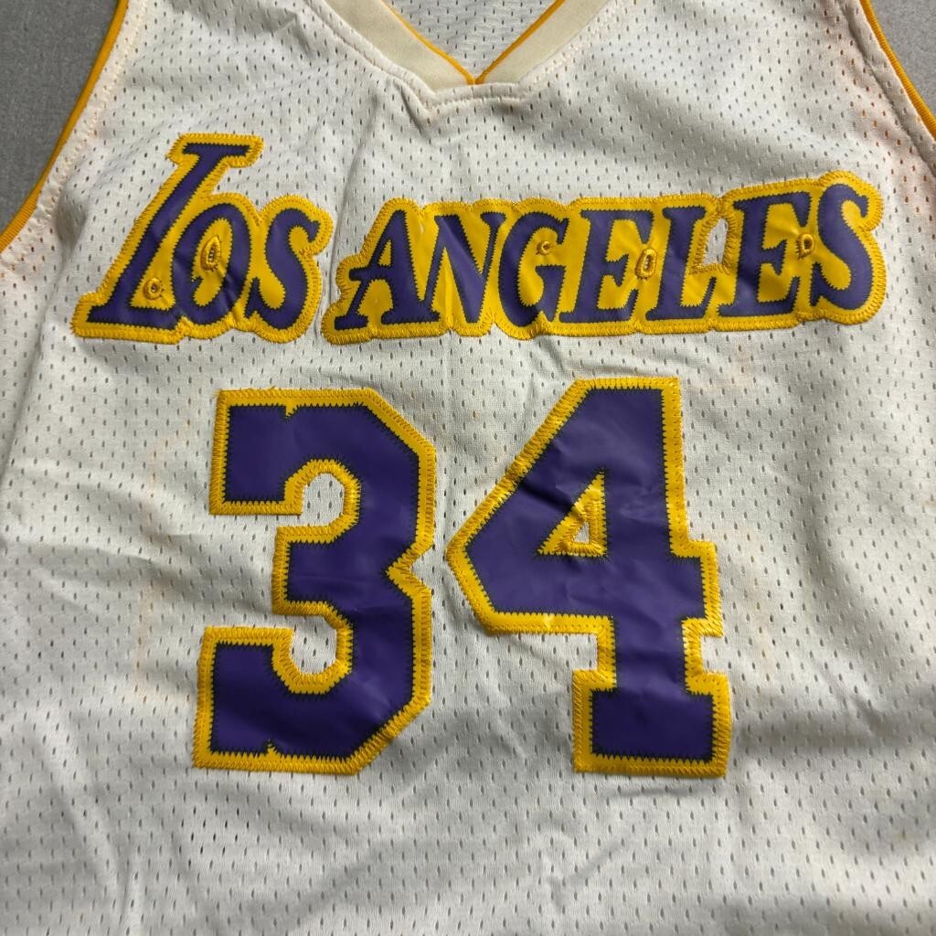 Shaquille O'Neal Los Angeles Lakers Jersey Mens L White Mesh #34 ACMI