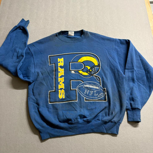 Vintage Los Angeles Rams Hanes Sweatshirt Mens XL Blue Crewneck NFL USA Made