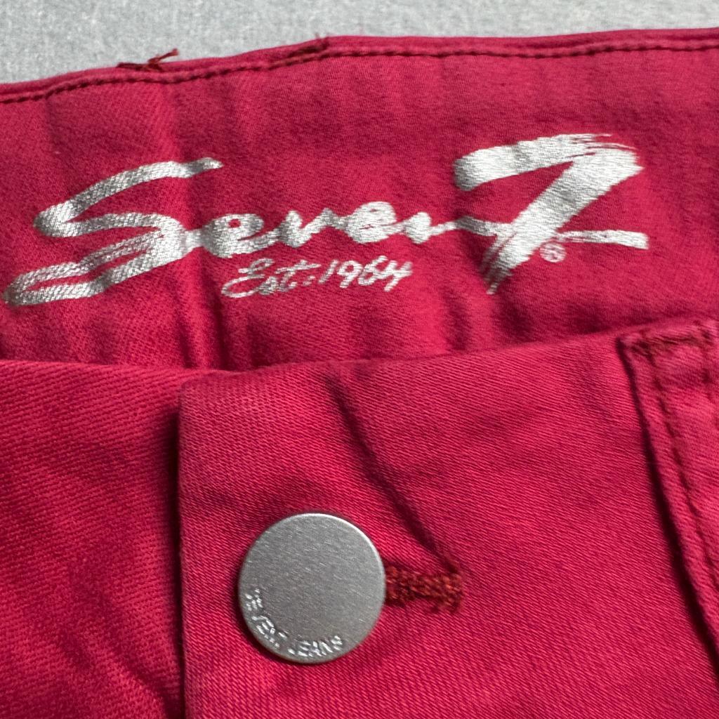 Seven7 Tummyless Skinny Jeans Womens 14 Chili Pepper Red Stretch Denim New