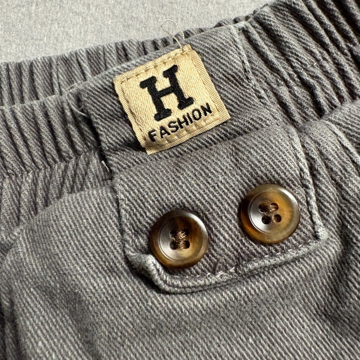 H Fashion Vintage Elastic High Waist Mom Jeans Tapered Leg Grey Denim Womens