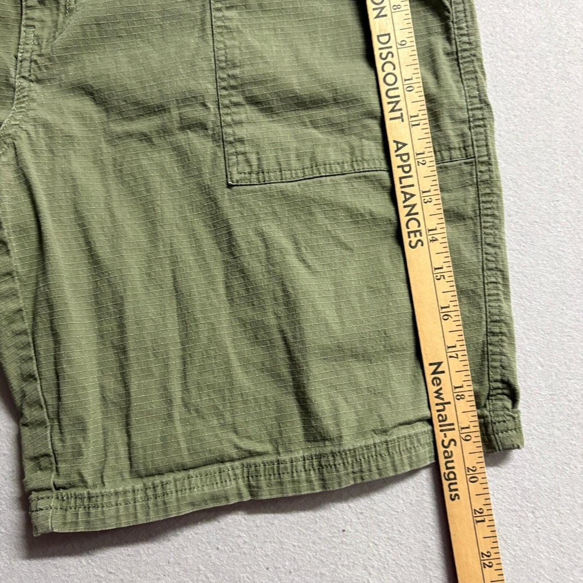Weatherproof Mens Stretch Cargo Shorts Size 40 Green Ripstop Outdoor Utility