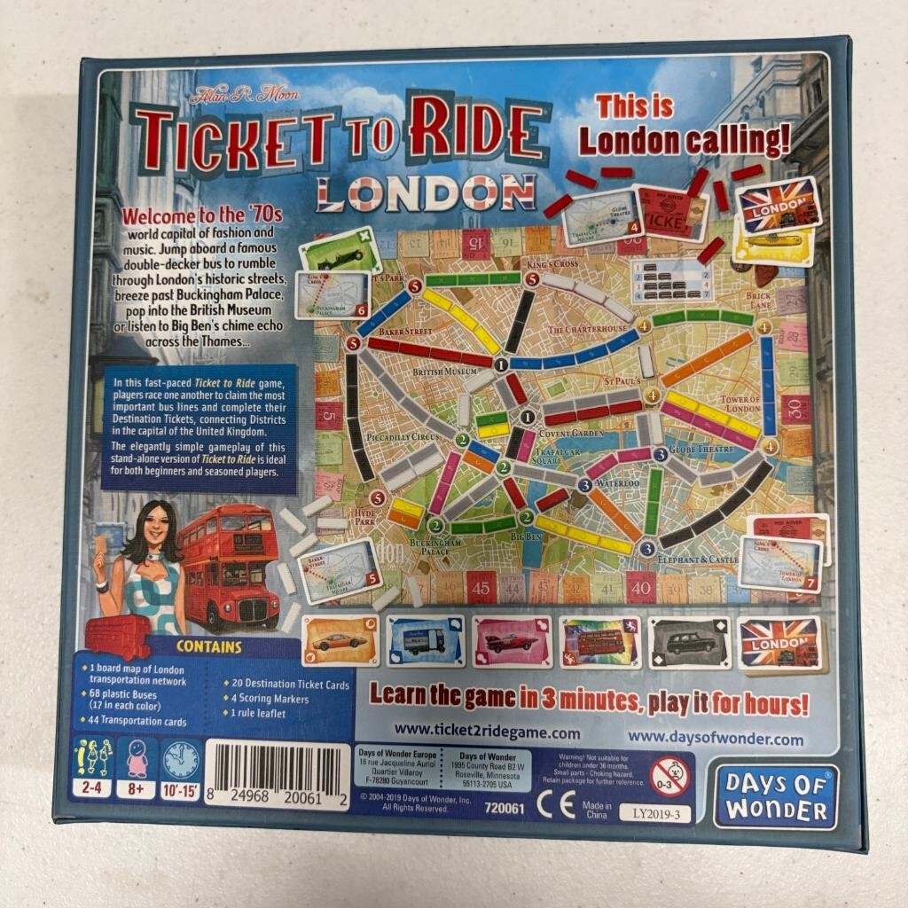 Ticket to Ride London Board Game Days of Wonder Complete Open Box