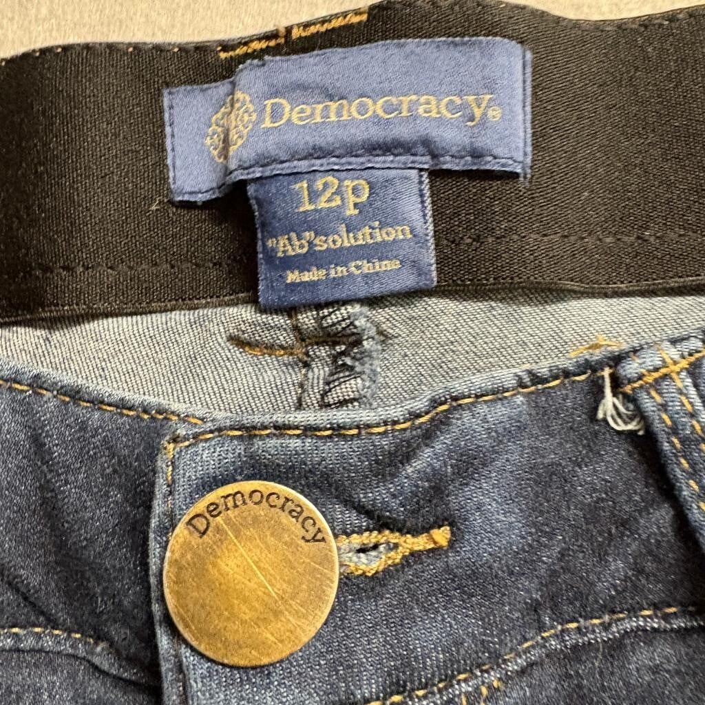 Democracy Absolution Bootcut Jeans Womens 12P Blue Stretch Denim Petite