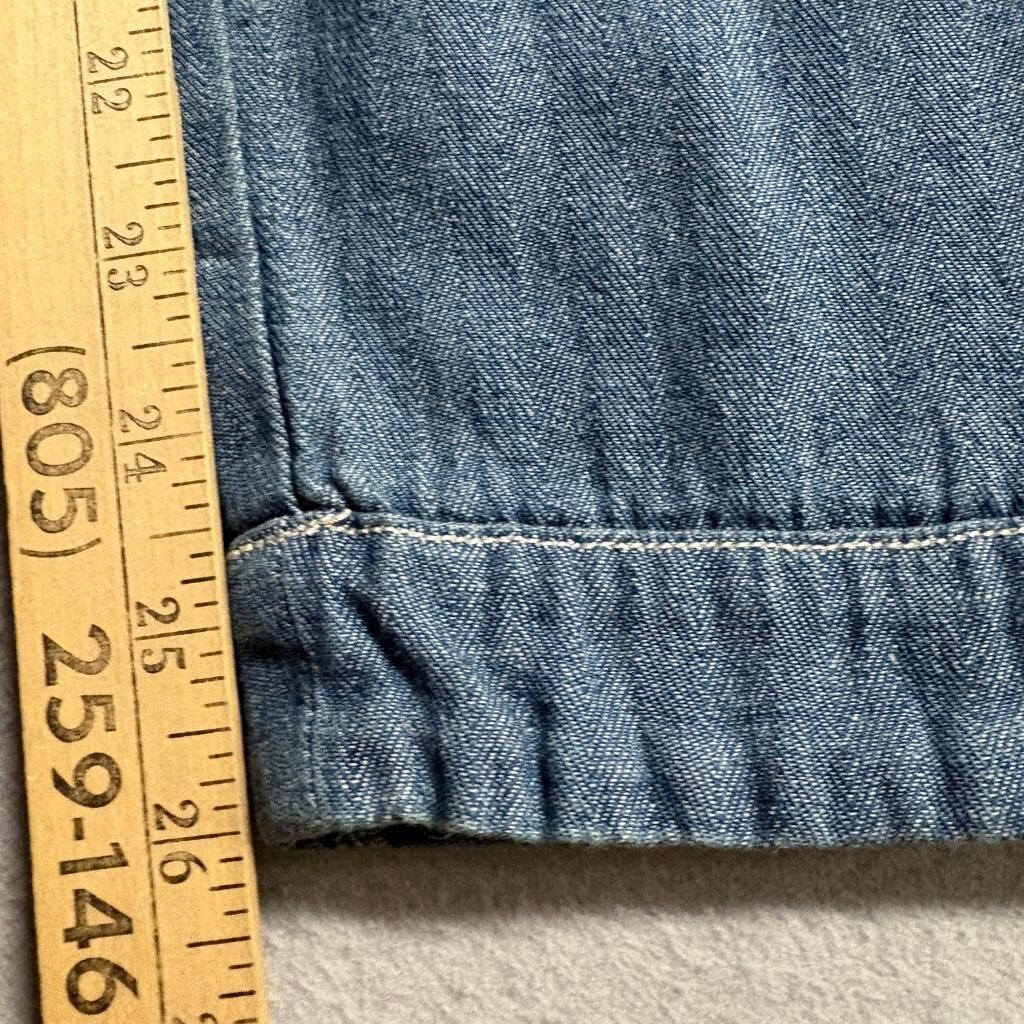 Active USA Womens Blue Denim Joggers Size S Elastic Drawstring Waist 100% Cotton