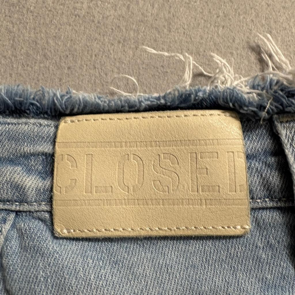 Closed Jeans Womens 27 Light Wash Denim Fringed Raw Waistband Handmade Italy