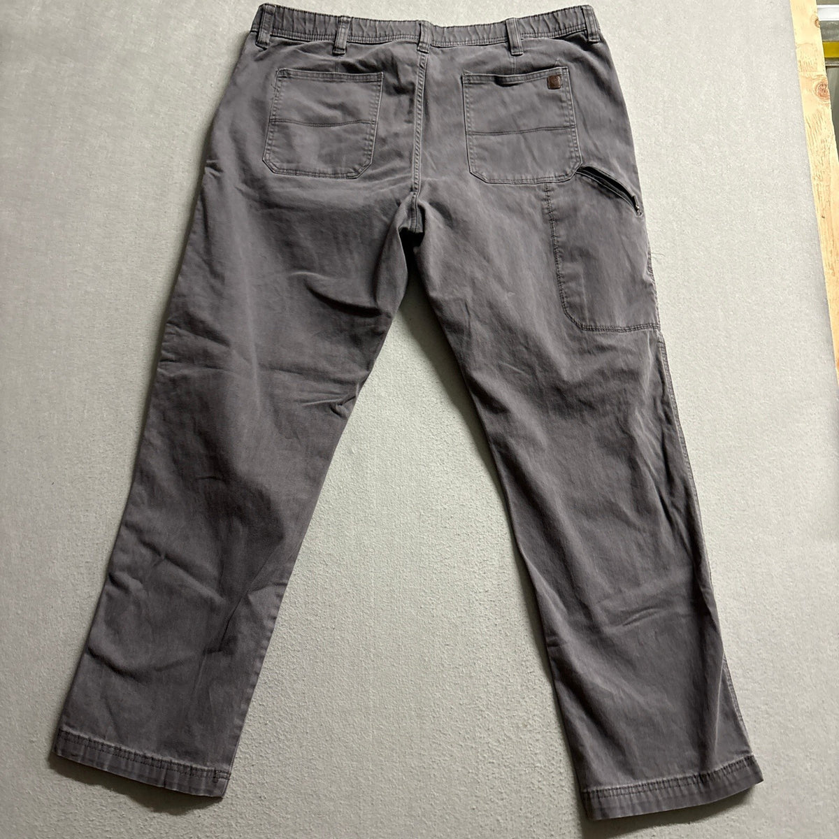 Weatherproof Mens Stretch Canvas Pants Size 40x32 Forged Iron Gray Utility Chino