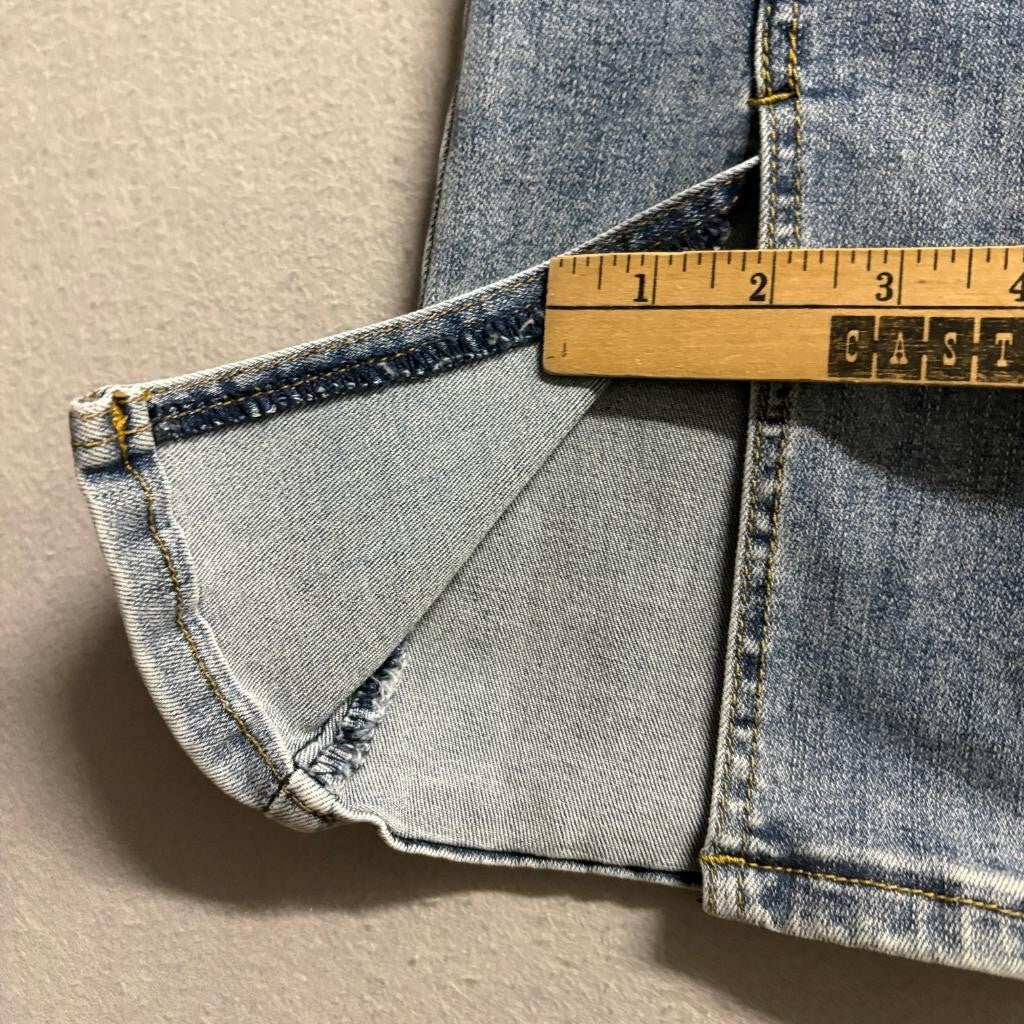 A Sunshine Girl's Love For Jeans Womens Size L Blue Flare Leg Slit Hem Denim