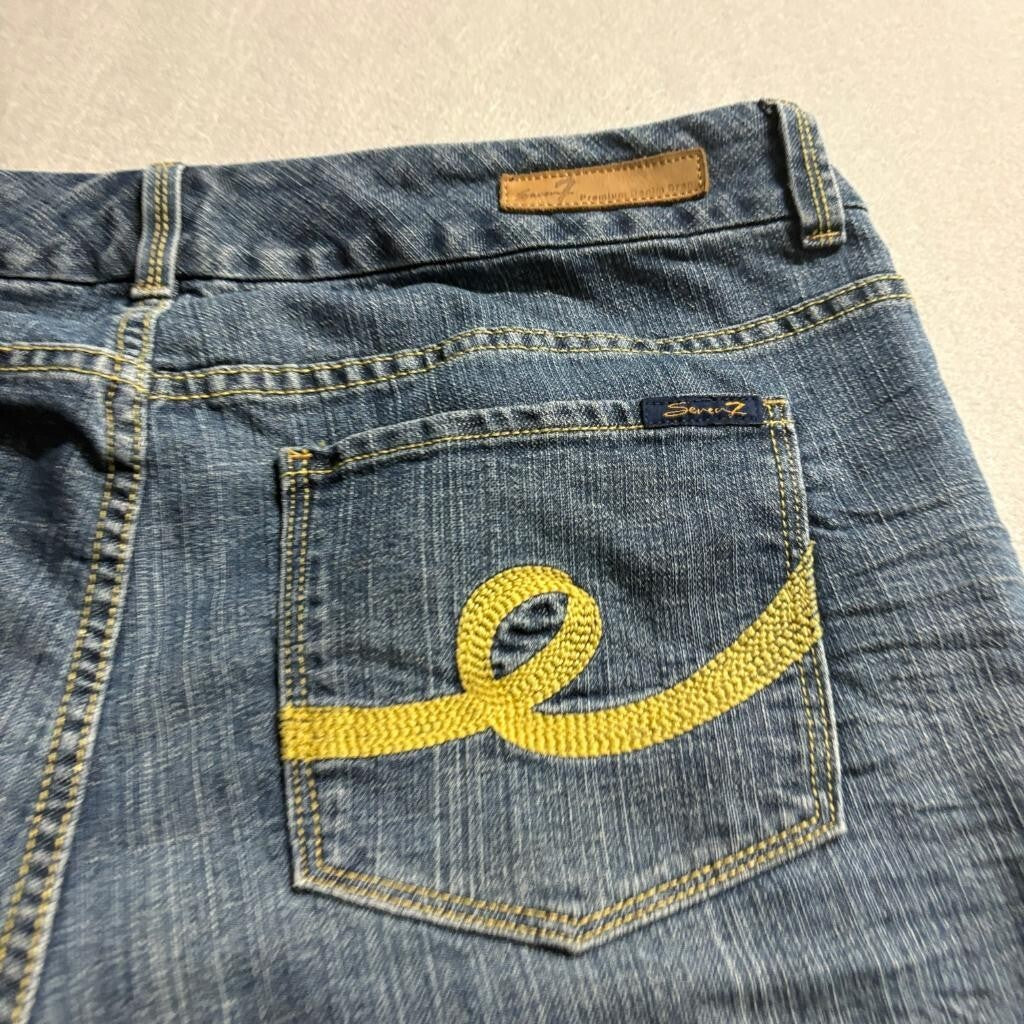 Seven7 Premium Regular Boot Cut Jeans Womens Size 20 Blue Denim Stretch