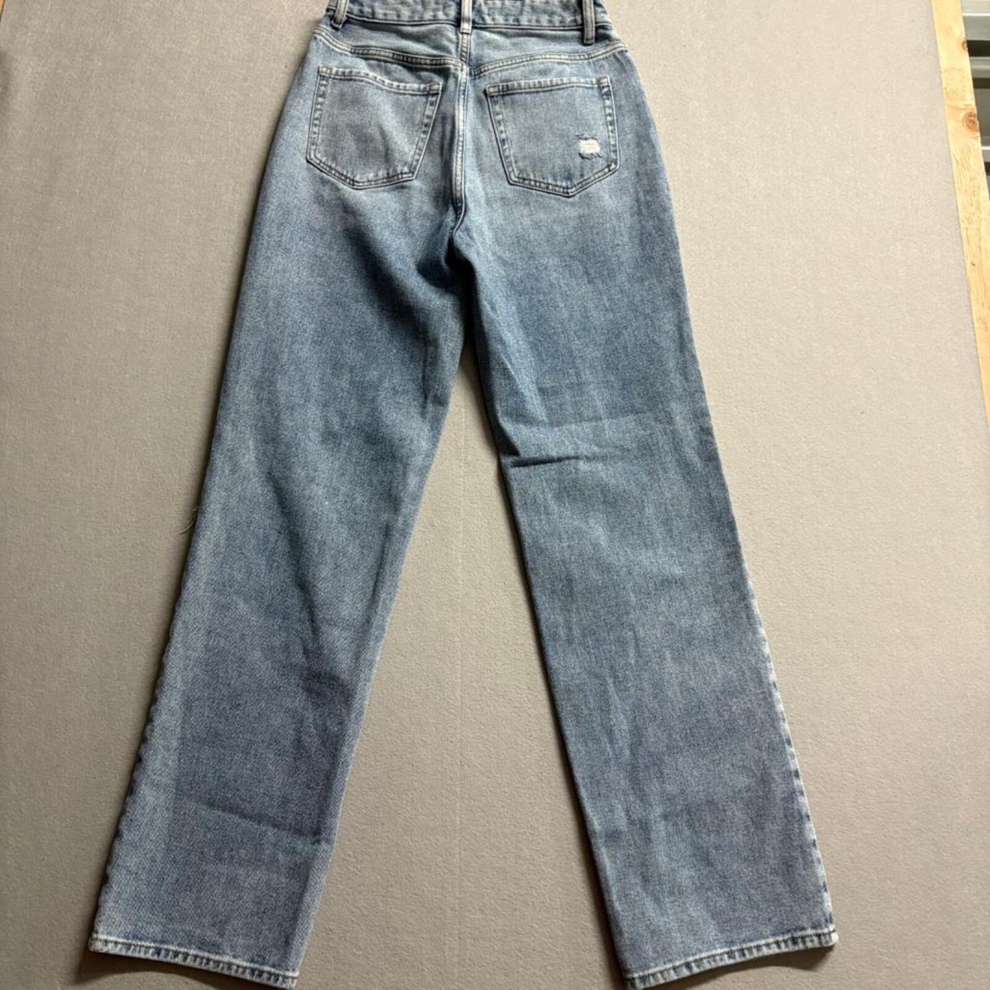 PacSun Distressed High Rise Straight Leg Jeans Womens 25 Blue Denim Cotton