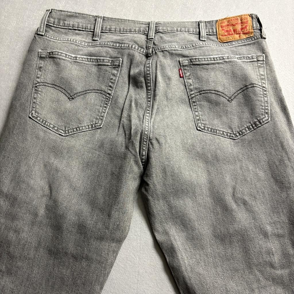 Levis 541 Athletic Taper Jeans Mens 40x32 Gray Distressed Ripped Denim