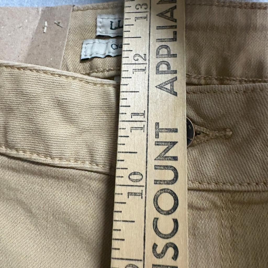 LL Bean True Shape Denim Jeans Womens 14 MT Tan Classic Fit Straight Leg NWT
