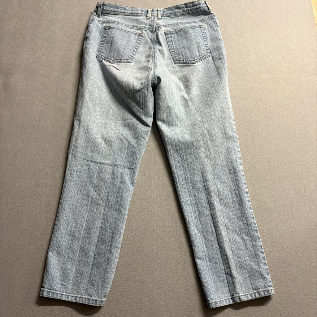 Gloria Vanderbilt Amanda Jeans Womens 12P Blue Denim High Rise Straight Leg