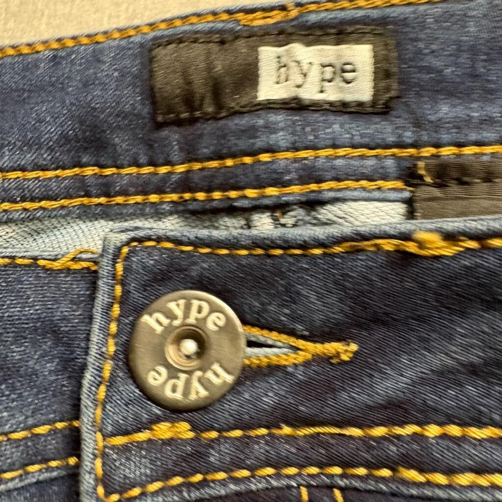 Hype Skinny Jeans Womens Size 30 Blue Denim Stretch Mid Rise Cuff Hem