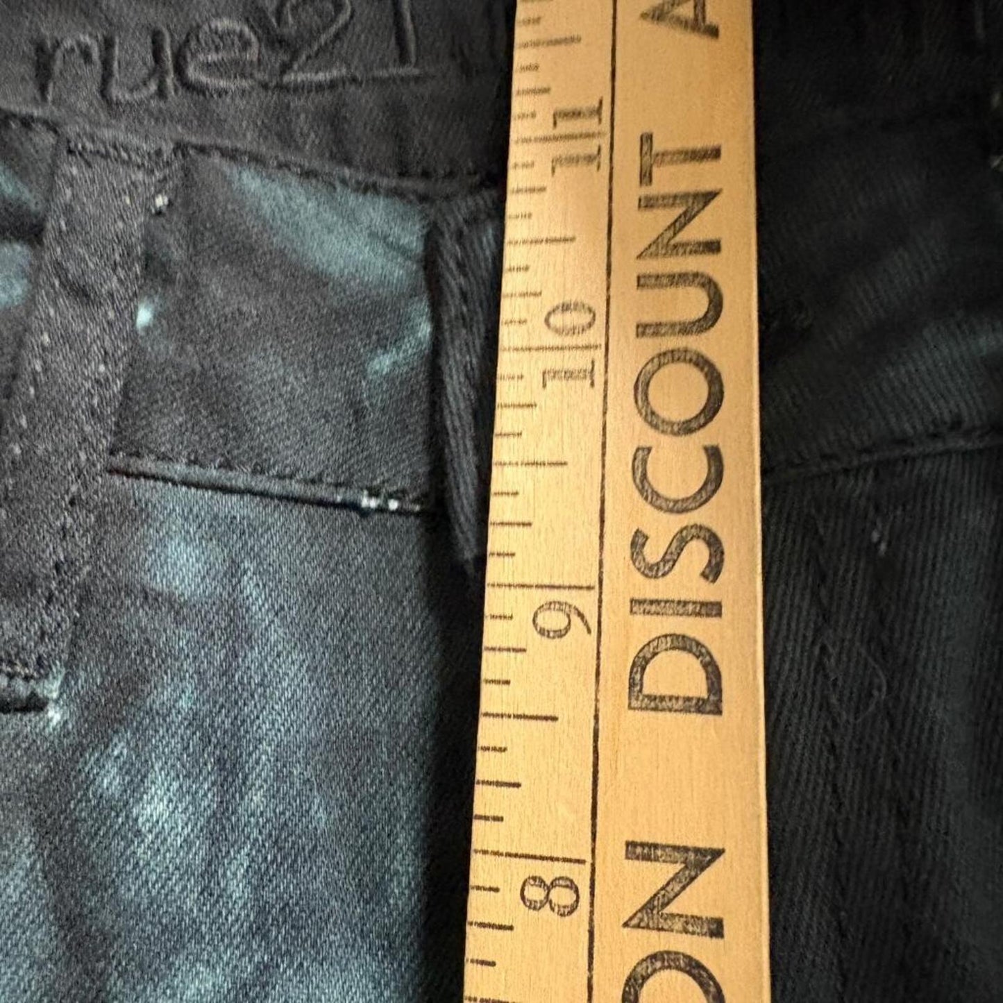 Rue21 Premium Supreme Flex Skinny Jeans Mens 30x32 Black Green Tie Dye Bleach