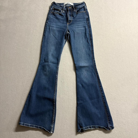 Hollister Curvy High Rise Vintage Flare Jeans Womens 0S W24 L30 Soft Stretch