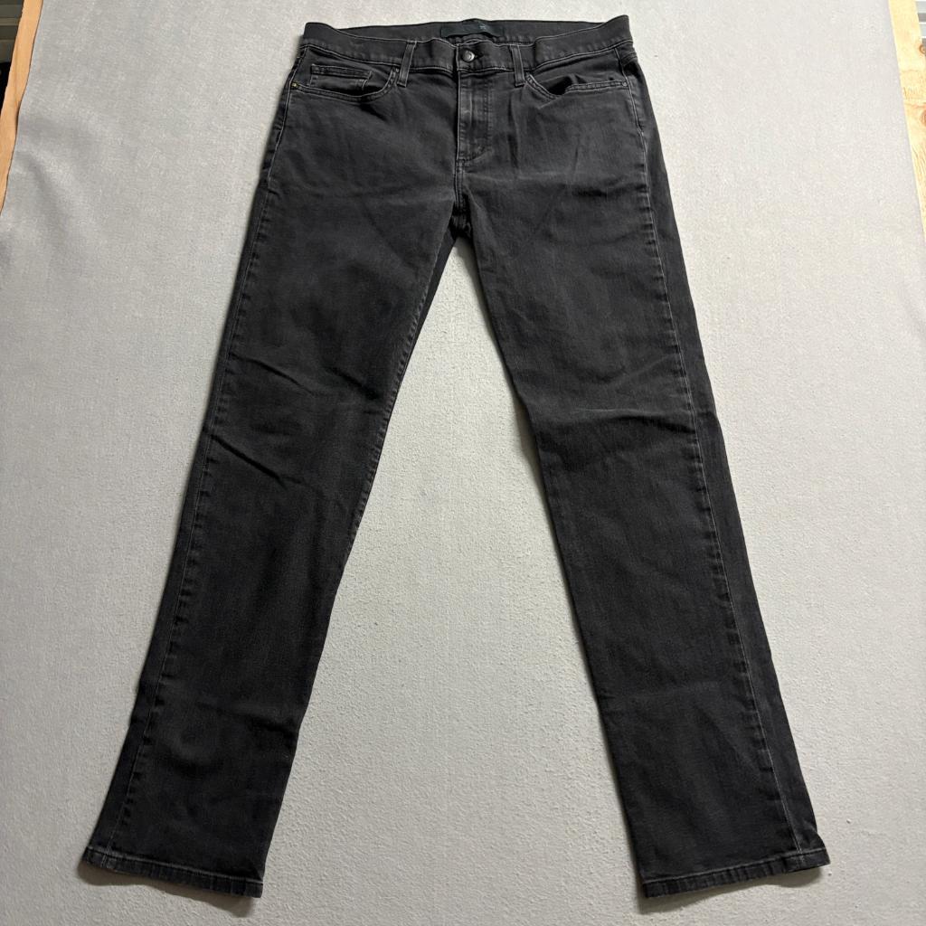 Joe's Jeans Mens 34 Black Denim Stretch Straight Leg Jeans