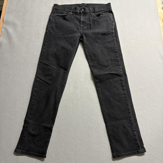 Joe's Jeans Mens 34 Black Denim Stretch Straight Leg Jeans
