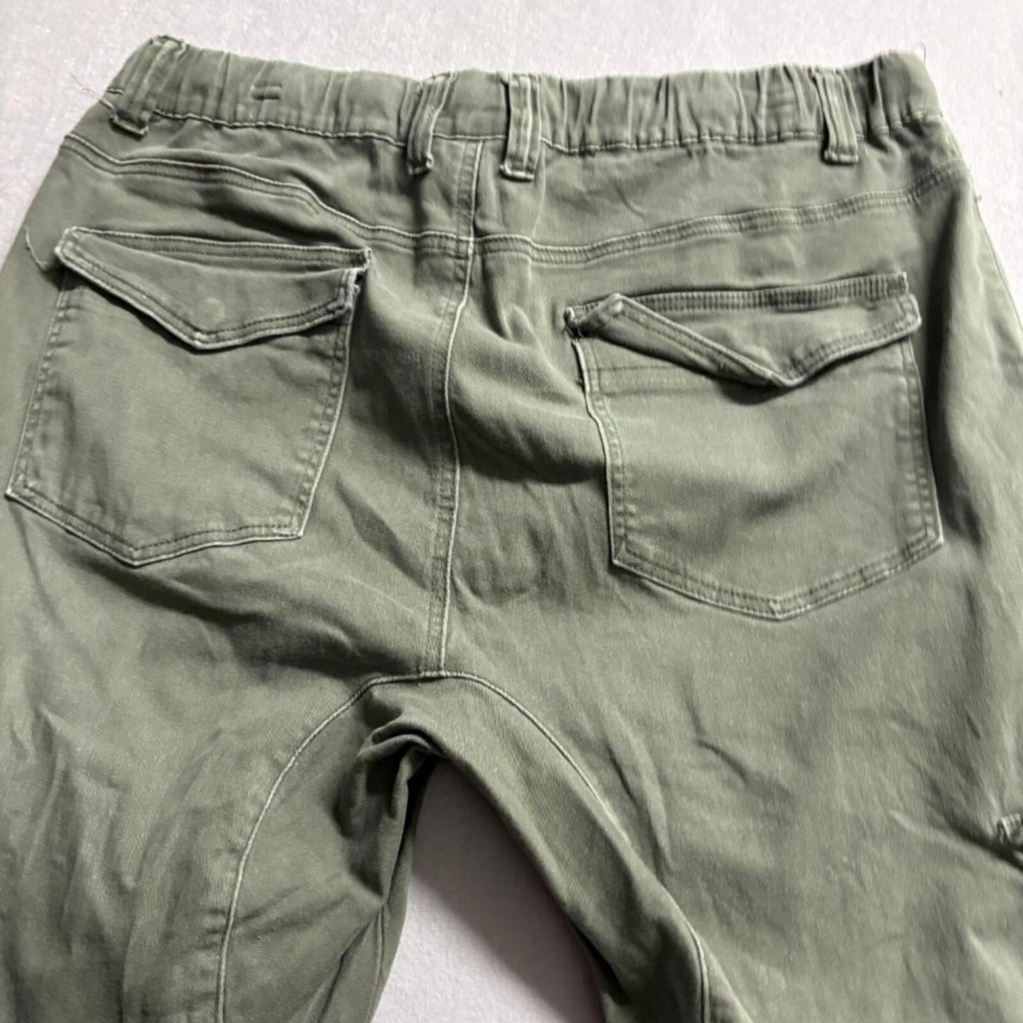 Victorious Mens Cargo Jogger Pants XL Green Cotton Blend Elastic Waist