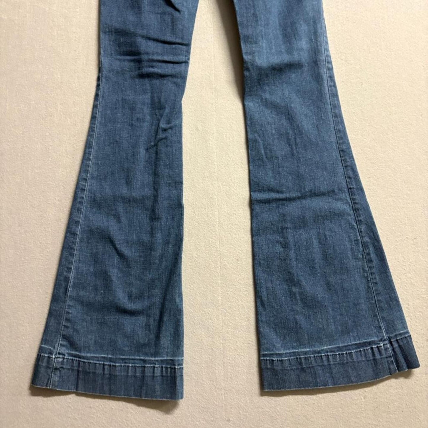 Guess Jeans Womens High Waist Flare Leg Denim Blue Stretch Corset Back Size 24