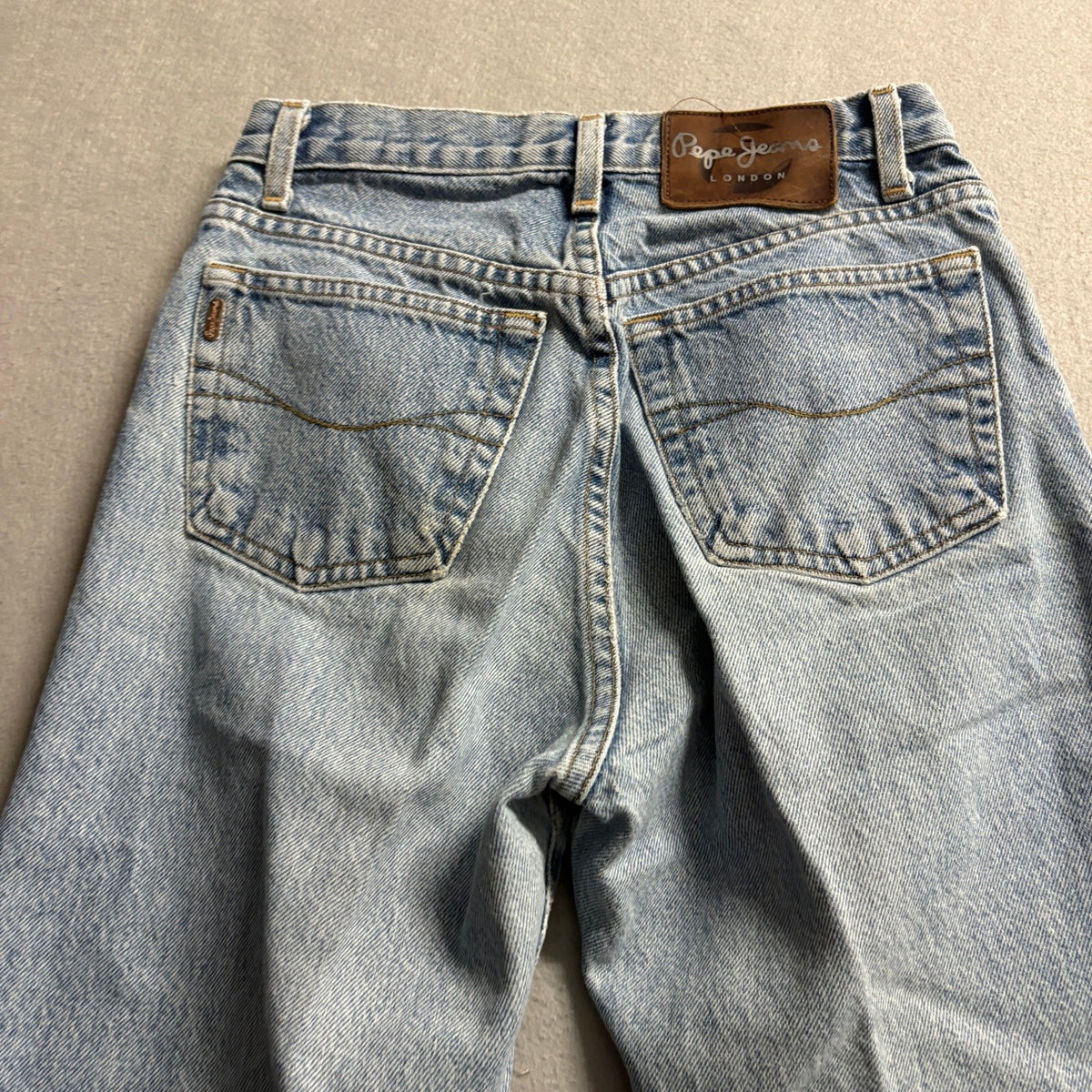 Vintage Pepe Jeans London Womens 24 Light Wash Denim High Rise Straight Leg USA