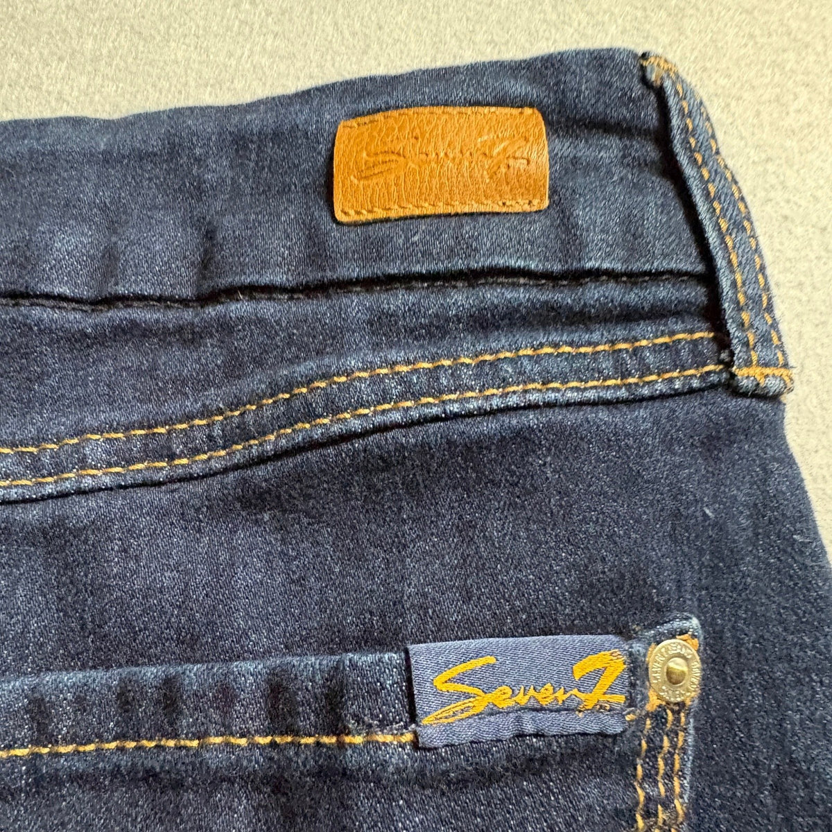 Seven7 Womens Tummyless High Rise Skinny Jeans Size 10 Dark Wash Stretch Denim