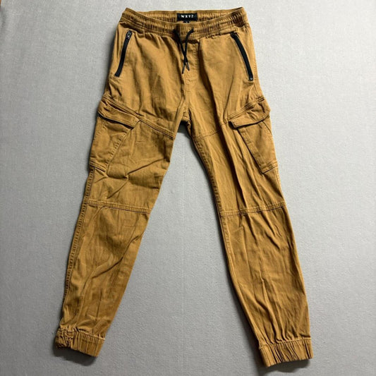 WXYZ MFG CO Cargo Jogger Pants Mens Small Brown Cotton Stretch Elastic Waist