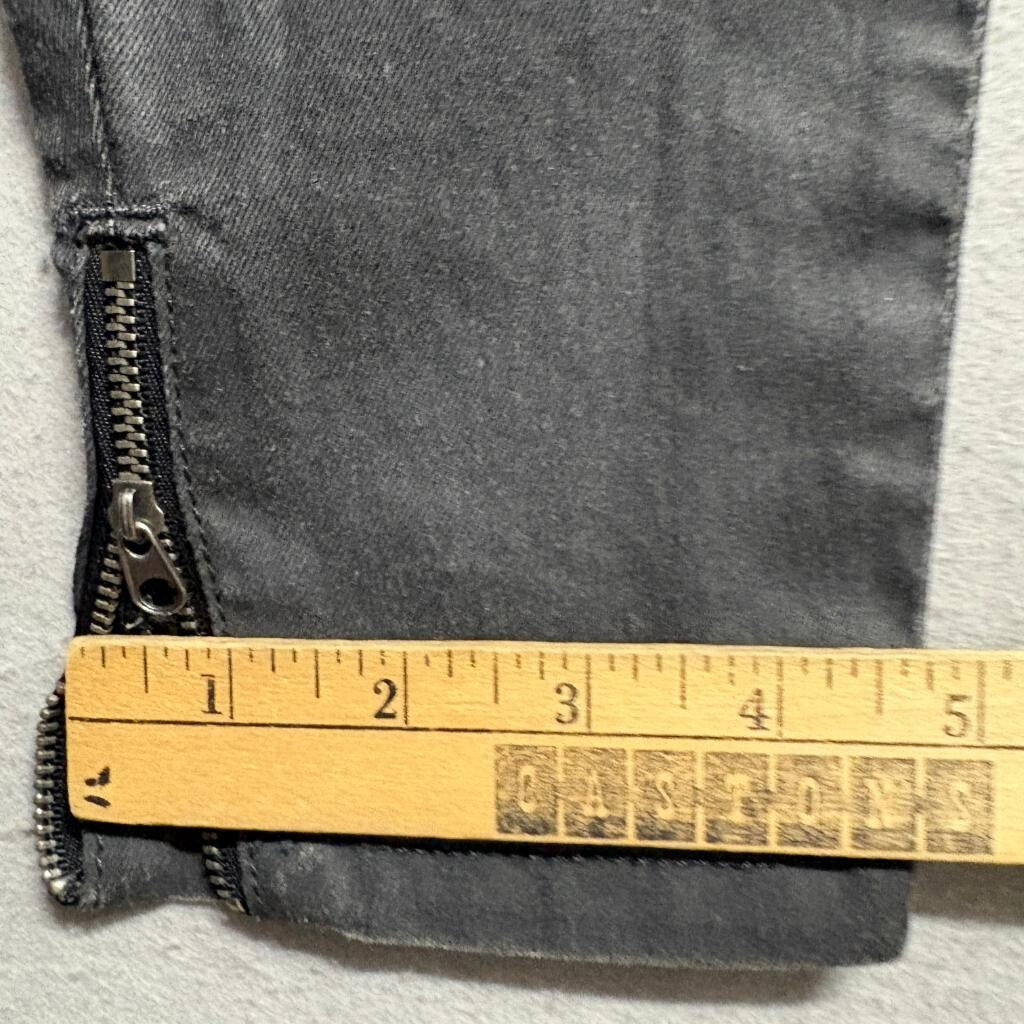 Guess 1981 Womens Coated Moto Skinny Jeans Size 25 Gray Zipper Pockets Ankle Zip