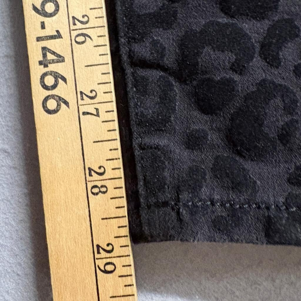 Rock & Republic Kashemiere Jeans Womens 14M Black Gray Leopard Print Skinny