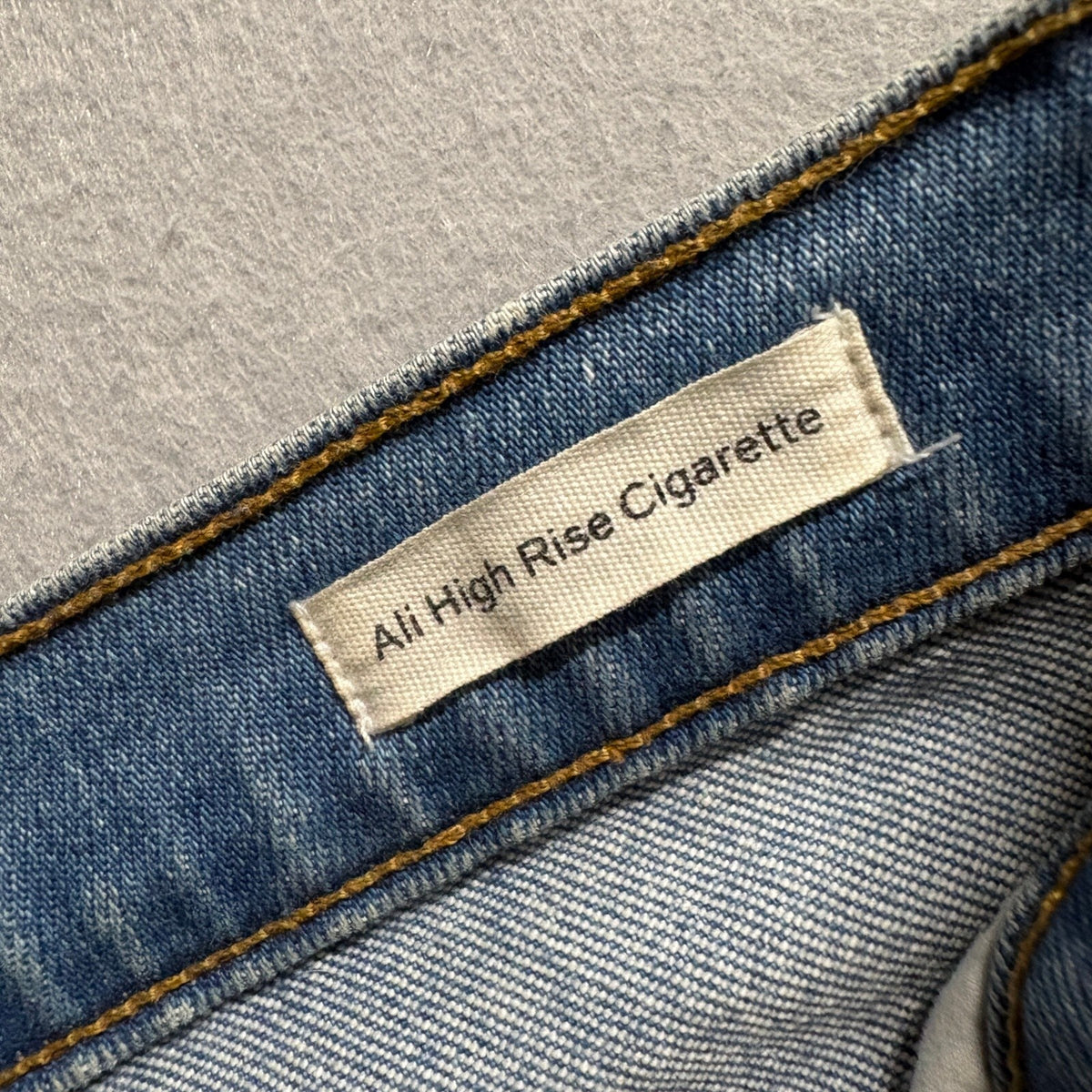 Frame Denim Ali High Rise Cigarette Jeans Women Size 27 Blue Raw Step Hem