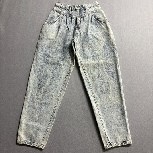 Vintage Gitano Acid Wash Jeans Womens 6 Short High Rise Pleated Tapered Mom 80s