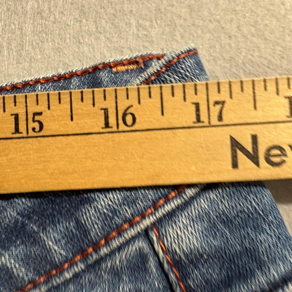 Wrangler Aura Womens Jeans Size 14 Short Rise Blue Denim Bootcut Stretch