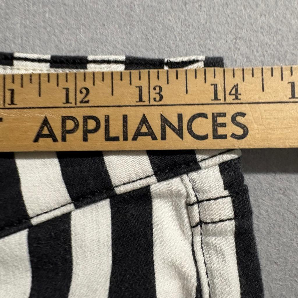 Rag & Bone Jean Womens 27 Capri Jeans Black White Vertical Stripe Benton Strpe