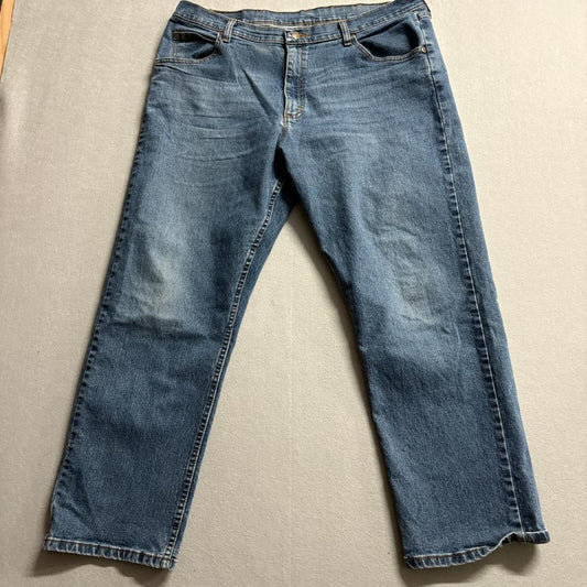 Wrangler Comfort Guaranteed Jeans Mens 38x29 Blue Denim Stretch Straight Leg