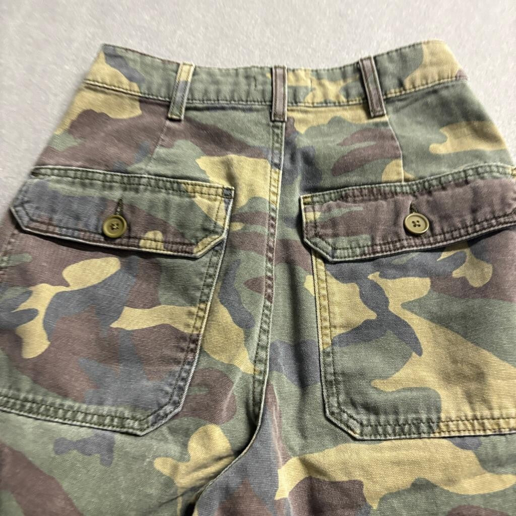 Topshop Camo Cargo Jogger Pants Womens US 2 Green Camouflage High Rise Cotton