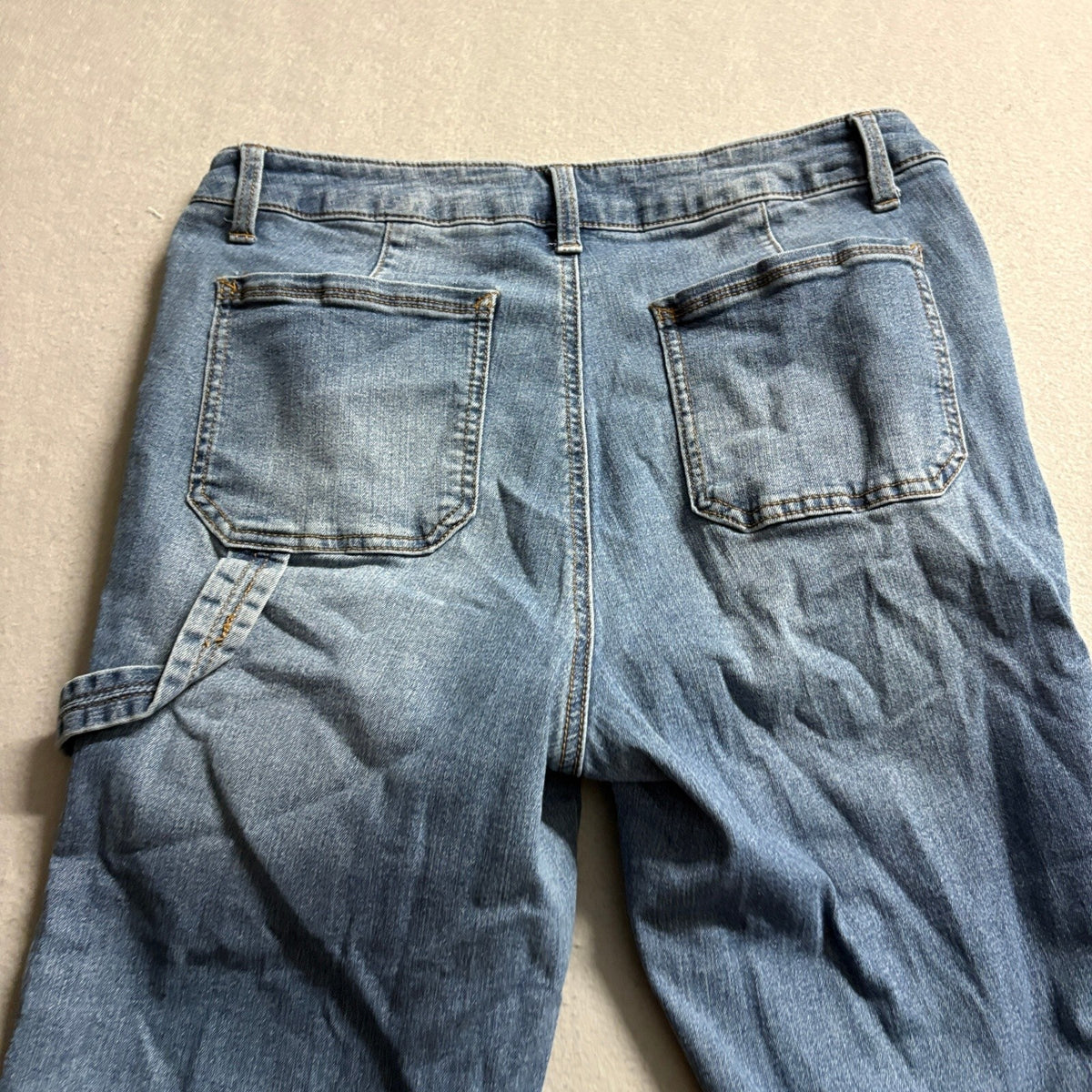 1822 Denim Carpenter Jeans Womens Size 12 Blue Double Knee Utility Straight Leg