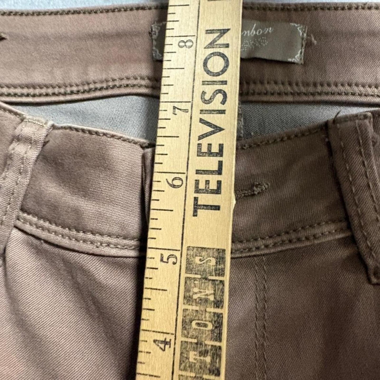 Miss Bonbon Skinny Jeans Womens Size S Brown Stretch Cuffed Denim Low Rise